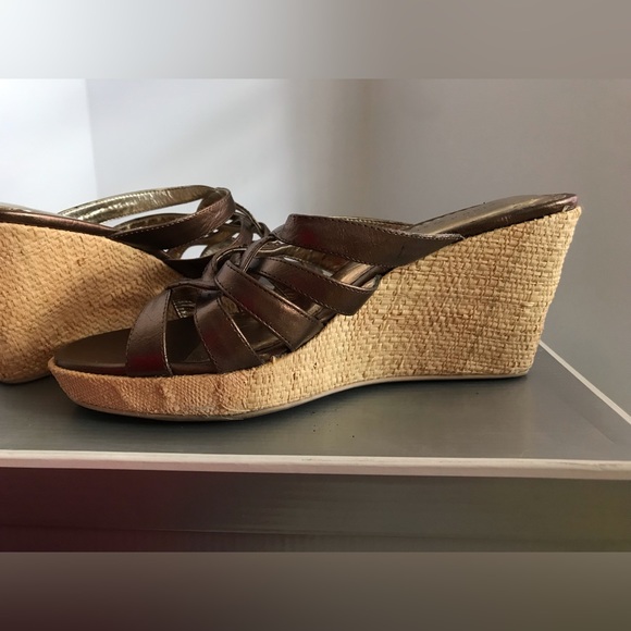 Cloud walker bronze trinity wedge slip on sandal 8W - Picture 9 of 16